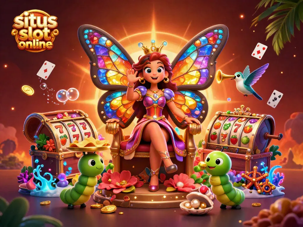 Play exciting slot games at situs slot online with vibrant characters and colorful casino elements.