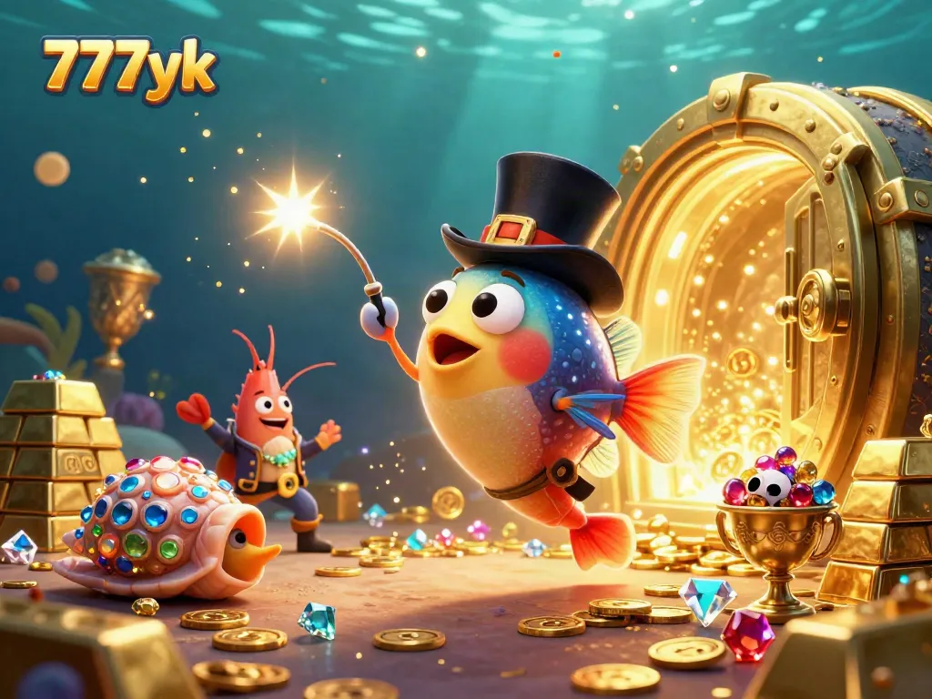 Engage in thrilling adventures with 777yk’s underwater treasure hunt featuring surreal characters and dazzling gems.